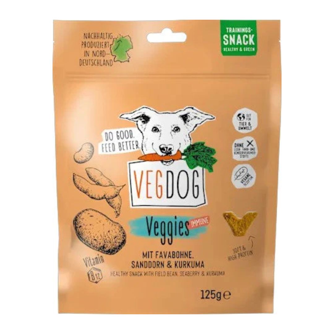 寵物 VEGDOG 德國蔬食 蠶豆、沙棘和薑黃狗零食，125克