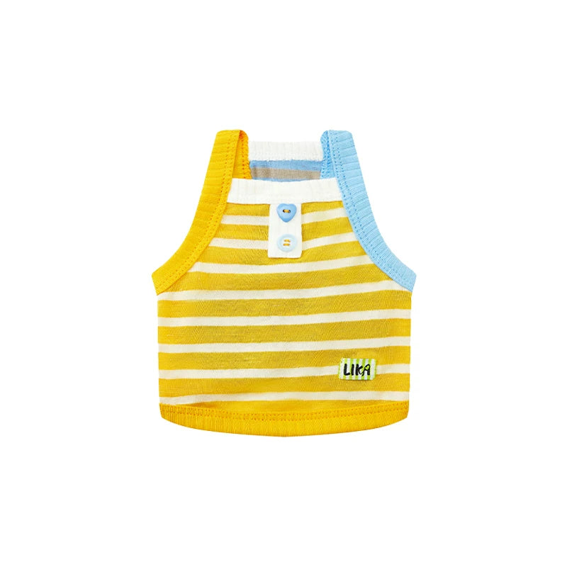 有 LIKAPAWS 春夏全新中小型犬條紋吊帶狗狗衣服輕薄透氣