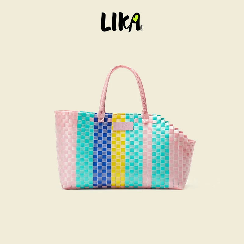 有 LIKA PAWS 寵物貓狗用品寵物背包出行包斜口編織包