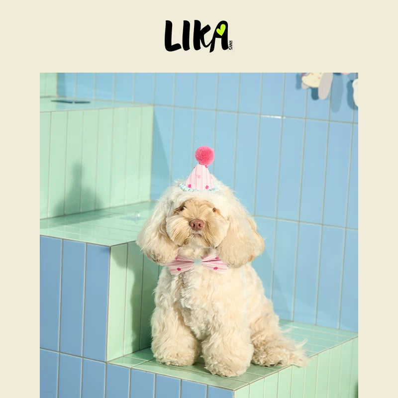 有 LIKAPAWS 貓狗用品節慶套裝寵物派對裝扮生日帽可調節拍照出片