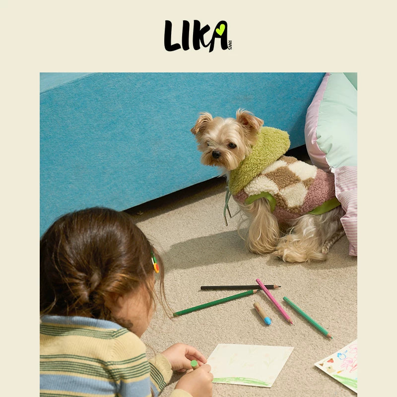 有 LIKAPAWS 秋冬新款中小型犬羊羔絨外套按扣設計