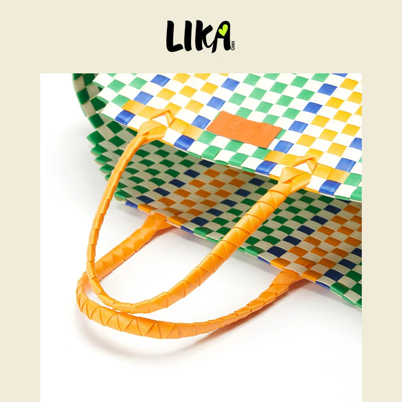 有 LIKA PAWS 寵物貓狗用品寵物背包出行包斜口編織包