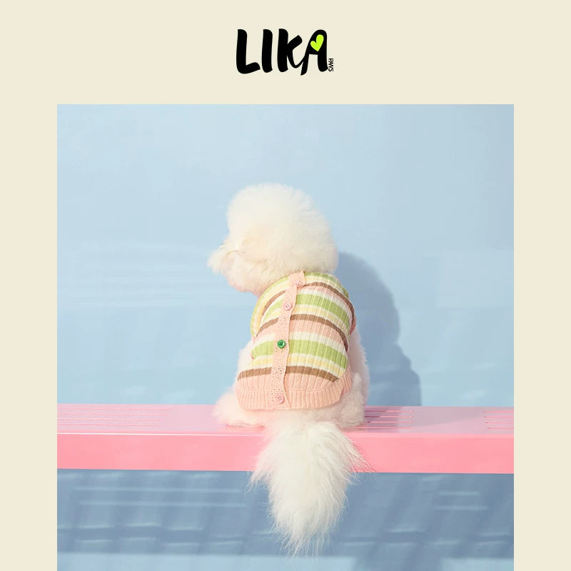 有 LIKAPAWAS 春夏新款中小型犬針織背心萊賽爾輕薄透氣空調房