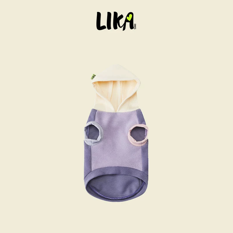 有 LIKAPAWS 中小型犬連帽衛衣耐磨軟紫狗衣服