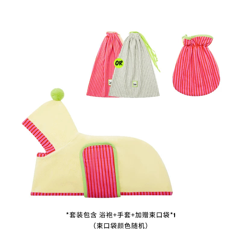 有 LIKAPAWS 新款寵物浴袍手套套装吸水面料狗狗浴巾