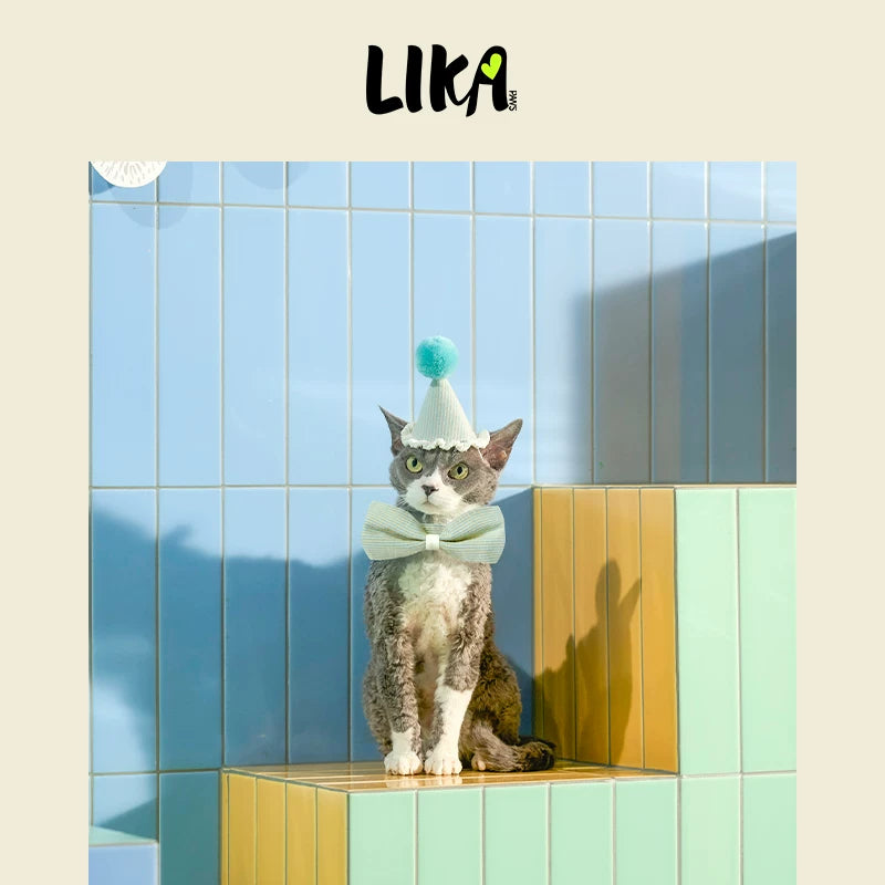 有 LIKAPAWS 貓狗用品節慶套裝寵物派對裝扮生日帽可調節拍照出片