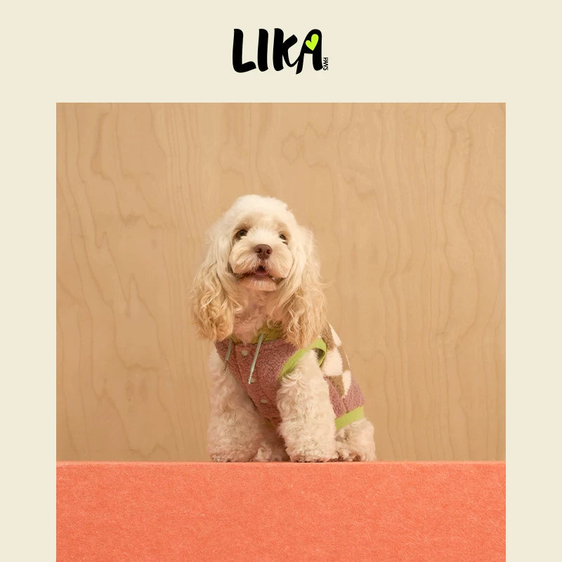 LIKAPAWS Herbst/Winter: Neuer Lammfellmantel für kleine und mittelgroße Hunde mit Druckknopfverschluss