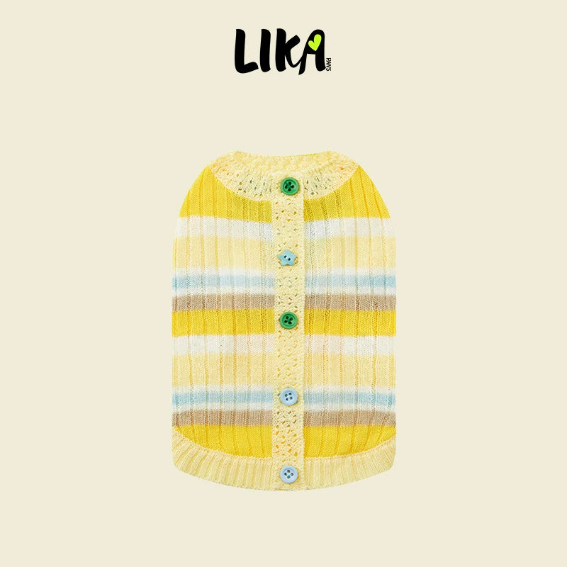 有 LIKAPAWAS 春夏新款中小型犬針織背心萊賽爾輕薄透氣空調房