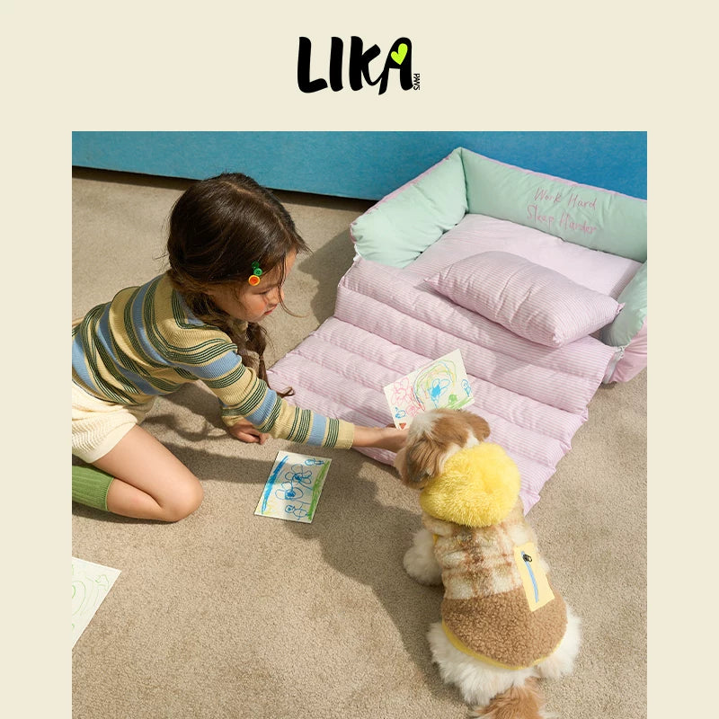 有 LIKAPAWS 秋冬新款中小型犬羊羔絨外套按扣設計