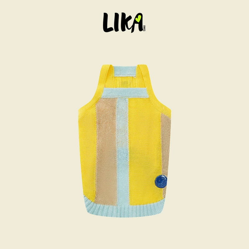 LIKAPAWS Frühjahr/Sommer Neue gestrickte Hunde-Camisole für kleine und mittlere Größen - Kühl, transparent und weich aus Lyocell für klimatisierte Räume