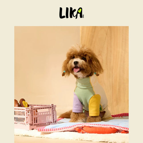 LIKAPAWS 寵物四腳衣保暖透氣拼色設計貼身狗狗衣服外出