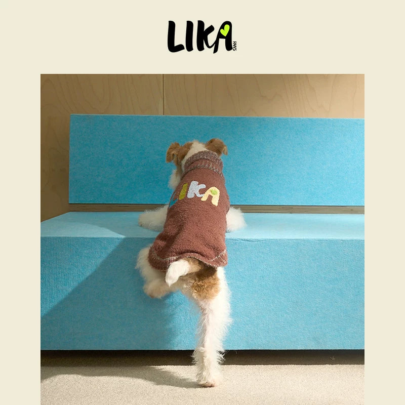 有 LIKAPAWS 秋冬新款中小型犬高領毛衣柔軟刺繡