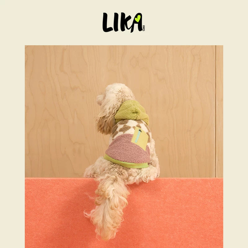 LIKAPAWS Herbst/Winter: Neuer Lammfellmantel für kleine und mittelgroße Hunde mit Druckknopfverschluss