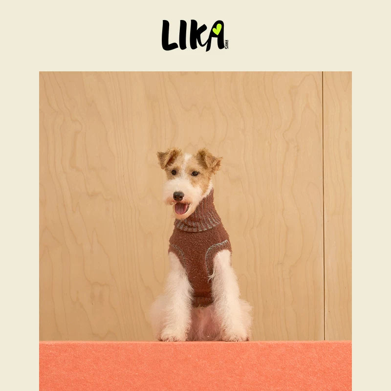 有 LIKAPAWS 秋冬新款中小型犬高領毛衣柔軟刺繡